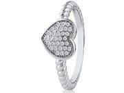 Doma Jewellery SSRZ6395 Sterling Silver Ring Heart With CZ Size 5