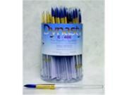 Dynasty C 400 Sapphire Round Synthetic Fiber Short Acrylic Handle Paint Brush Assortment Clear With Blue Pack 72