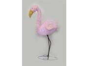 NorthLight 42 in. Pre Lit LED Outdoor Chenille Pink Flamingo Summer Patio Yard Art Decoration