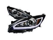 Spec D Tuning 2LHP MZ310JM TM Projector Headlight Black Housing with LED for 10 to 13 Mazda 3 12 x 24 x 33 in.