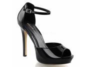 Fabulicious CTAIL509_B_M 6 1 in. Platform Ankle Strap Sandal Black Size 6