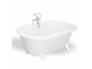 American Bath Factory T070F WH Melinda 60 in. White Acrastone Bath Tub Small