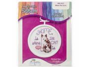 Janlynn 998 5037 Home Is Where The Cat Is Mini Counted Cross Stitch Kit 2 1 2 Round 18 Count