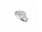 Fine Jewelry Vault UBNR50783EW14CZ White Gold Split Shank CZ Engagement Ring