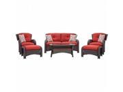 Hanover STRATHMERE6PCRED Strathmere 6 Pieces Deep Seating Set