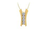 Fine Jewelry Vault UBNPD30513AGVYCZ Cubic Zirconia Channel Set Line Pendant in Gold Vermeil over Sterling Silver 0.25 CT TGW