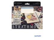 Strathmore ST105 35 Blank Greeting Cards Deckle Edge White with Blue Deckle
