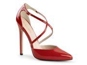 Pleaser SEXY26_R 7 Criss Cross Strap Dorsay Pointed Toe Pump Shoe Red Size 7