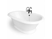 American Bath Factory T120F OB Heritage 72 in. White Acrastone Bath Tub Old World Bronze Finish