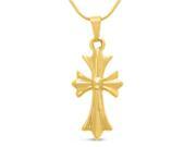 SuperJeweler Rose Gold Cathedral Cross Necklace 18 in.