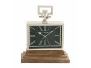 Benzara 40629 Adorable Steel Wood Table Clock