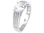 Doma Jewellery SSRZ5017 Sterling Silver Ring With Micro Set Cubic Zirconia Size 7