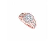 Fine Jewelry Vault UBNR84682P14D 14K Rose Gold Filigree Ring With Conflict Free Diamonds