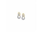 Fine Jewelry Vault UBNER40891TTAGCZ April Birthstone CZ Fancy Earrings in Two Tone Silver Gold Vermeil 0.25 CT TGW 54 Stones