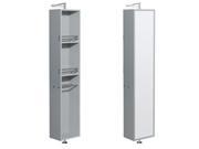 Wyndham Collection WCRYV202DG Linen Tower 360 Degree Rotating Floor Cabinet with Full Length Mirror In Dove Gray