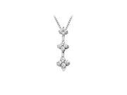 FineJewelryVault UBPD785W14D 110 Diamond Flowers Pendant 14K White Gold 0.25 CT Diamonds