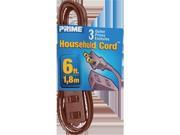 Prime Wire Cable EC670606 6 ft. 16 02 15 Spt 2 Brown 3 Outlet Household Extension Cord