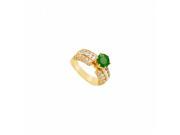 Fine Jewelry Vault UBJ2777Y14DE 101RS4 Emerald Diamond Engagement Ring 14K Yellow Gold 3.25 CT Size 4