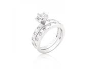 Icon Bijoux R08293R C01 08 Bezel Set Round Cut Bridal Ring Set Size 08