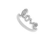 Fine Jewelry Vault UBF1593W14CZ Gorgeous CZ Love Ring in 14K White Gold 38 Stones