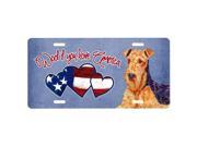Carolines Treasures LH9523LP Woof If You Love America Airedale License Plate