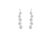 Fine Jewelry Vault UBER1770W14CZ Cubic Zirconia Journey Earrings 14K White Gold 2.00 CT Cubic Zirconia