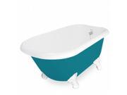 American Bath Factory T040A WH P DM 7 Jester 54 in. Splash Of Color Acrastone Tub Drain White Metal Finish Small