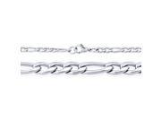 Doma Jewellery SSSSN05320 Stainless Steel Necklace Figaro Style 4.5 mm. Length 18 2 20 in.