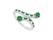 FineJewelryVault UBJ868W14DE 101 Emerald and Diamond Ring 14K White Gold 1.00 CT TGW Size 7