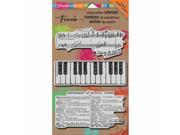 Stampendous CRS7003 Stampendous Frans Cling Rubber Stamp 7 in. x 5 in. Sheet Musical Motif