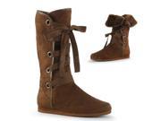 Funtasma REN102_BNMF XL Front Ribbon Strap Up Mid Calf Renaissance Boot Brown Extra Large