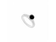 Fine Jewelry Vault UBJS358AW14BDRS5 14K White Gold Black Diamond Engagement Ring 1.00 CT Size 5