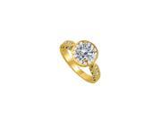 Fine Jewelry Vault UBNR50338AGVYCZ CZ Engagement Ring in Yellow Gold Vermeil