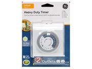 Jasco Products 15075 Indoor Heavy Duty 2 Outlet Mechanical Timer White