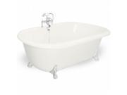 American Bath Factory T081F WH B Celine 70 in. Bisque Acrastone Bath Tub Large