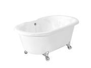 American Bath Factory T080A CH Celine Bathtub no Faucet Holes White