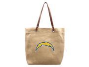 Littlearth Productions 351111 CHRG Burlap Market Tote San Diego Chargers