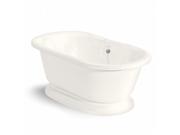 American Bath Factory T110A SN B Beacon Hill 70 in. Bisque Acrastone Tub Drain No Faucet Holes