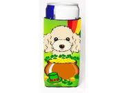 Carolines Treasures BB2002MUK Buff Poodle St. Patricks Day Michelob Ultra Koozies for Slim Cans