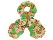 Cathrine Lillywhite GC1297GR Green Chain Print Scarf 17 x 76 in.