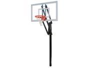 First Team Vector Nitro Steel Glass In Ground Adjustable Basketball System Kelly Green