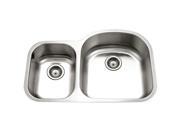 Houzer PNC 3200SL 1 16 Gauge Eston Series Undermount Stainless Steel 70 30 Double Bowl Kitchen Sink Small Bowl Left