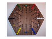 Charlies Woodshop W 1935alt. 1 Wooden Marble Game Board Black Walnut with 12 Birch Inlaid Spots