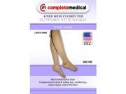 Complete Medical CM1617BEIXL Firm Surg Weight 20 30mmhg Knee Closed Toe Stockings Beige Extra Large