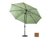 March Products GSCUF118705 5488 DWV 11 ft. Fiberglass Market Umbrella Collar Tilt DV Matted Black Sunbrella Canvas Teak