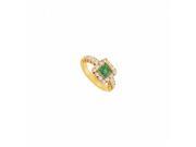 Fine Jewelry Vault UBJS799AY14DE 101RS7 Emerald Diamond Engagement Ring 14K Yellow Gold 1.25 CT Size 7