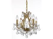 Crystorama Lighting 4454 GA CL SAQ Filmore 4 Light Chandelier with Swarovski Spectra Crystal in Antique Gold