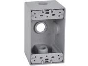 Hubbell Electrical DB50 3 Single Gang Deep Outlet Box Gray