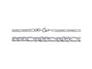 Doma Jewellery SSSSN02222 Stainless Steel Necklace Figaro Style 3.9 mm. Length 18 1 22 in.