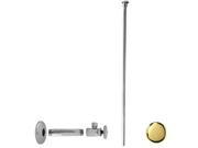 Westbrass D103KFH 01 .5 in. IPS x .38 in. Flat Head Riser Toilet Kit Round PVD Polished Brass